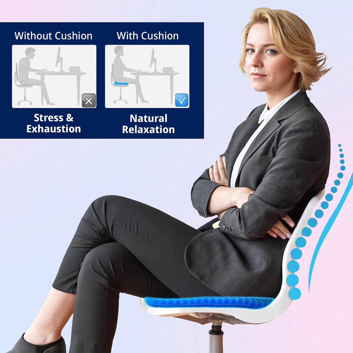 Honeycomb Gel Seat Cushion with Cover