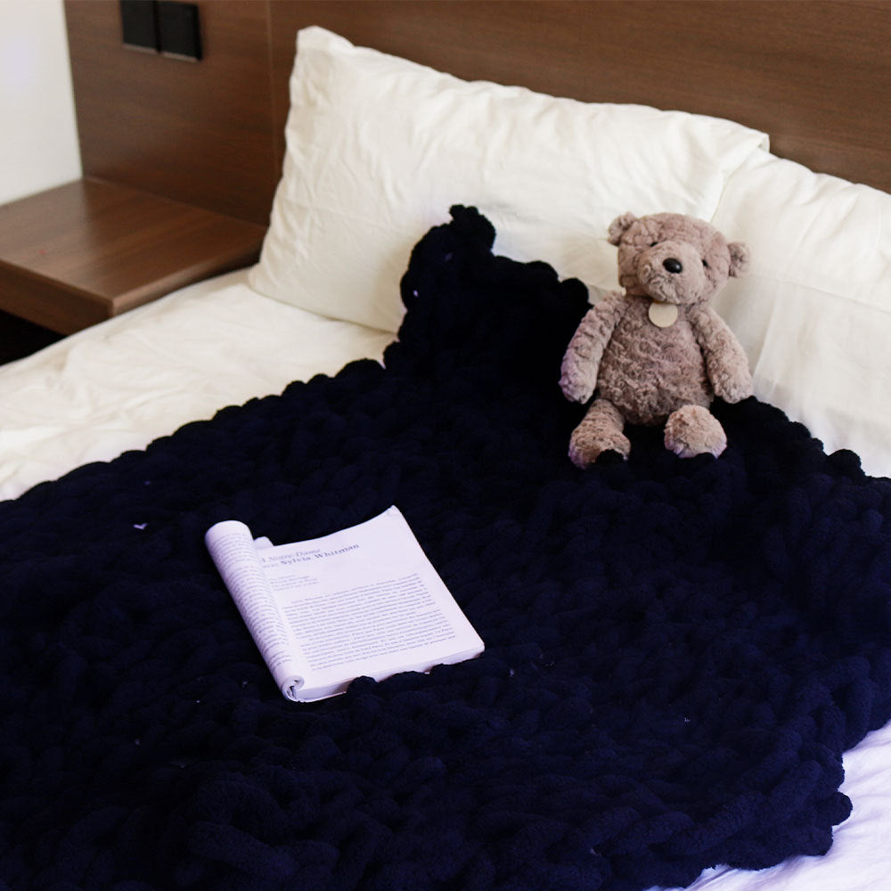 Chunky Chenille Knit Throw Blanket