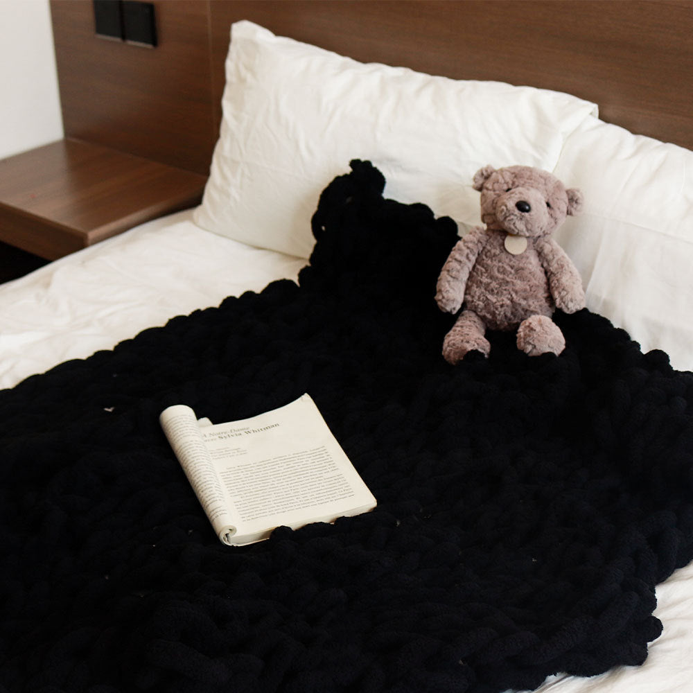 Chunky Chenille Knit Throw Blanket