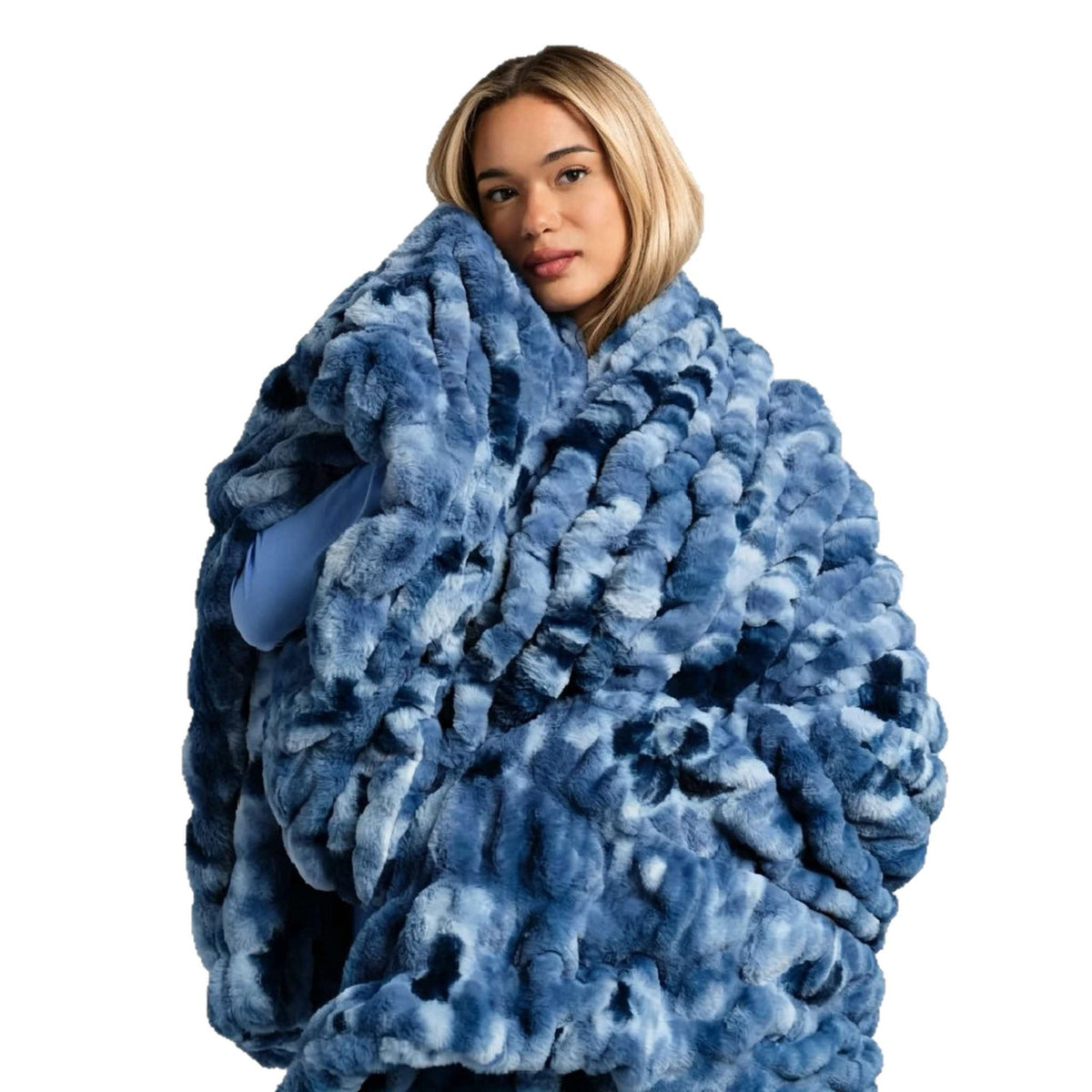 Faux Fur and Bubble Fleece Throw
