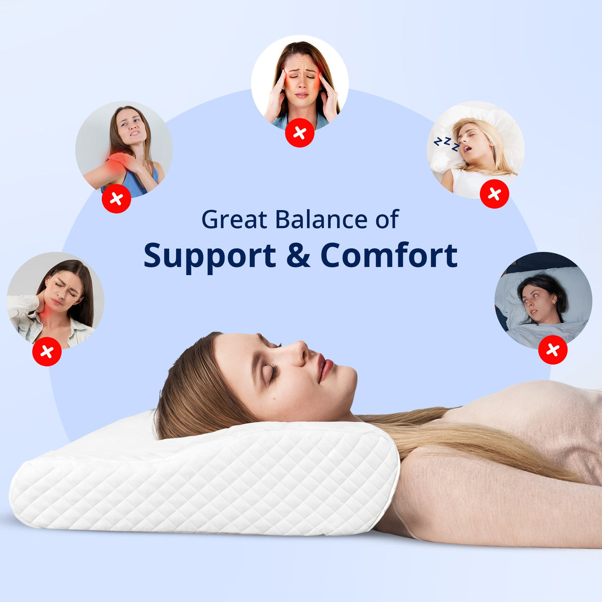 Contoured Memory Foam Cervical Pillow