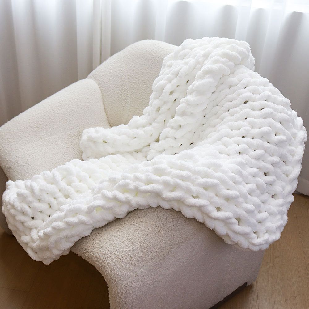 Chunky Chenille Knit Throw Blanket