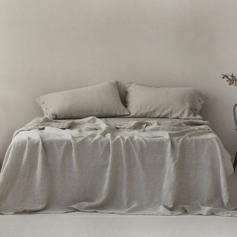 Natural Linen Sheet and Duvet Cover Set