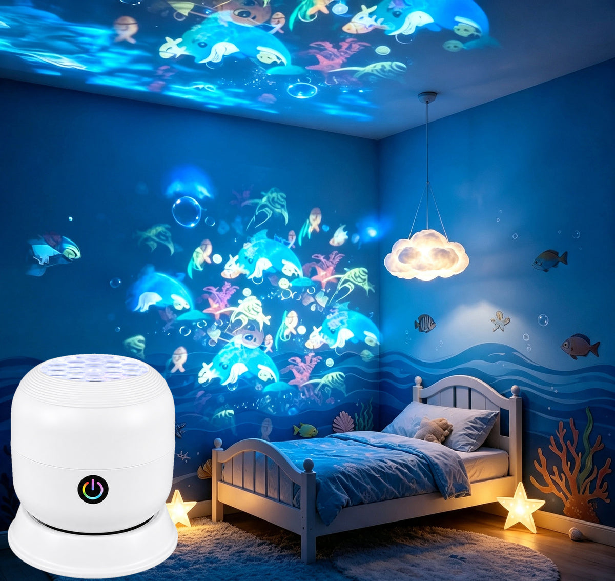 Rotating Ocean and Starry Sky Projector Lamp