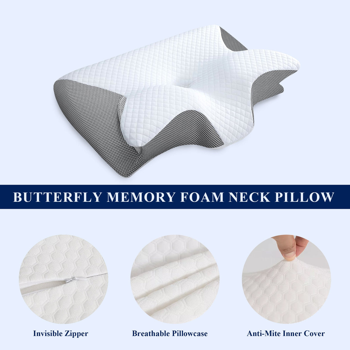 Butterfly Memory Foam Cervical Pillow, Buy 1 Get 1 Free