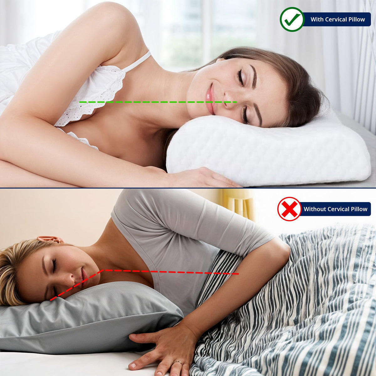 Contoured Memory Foam Cervical Pillow