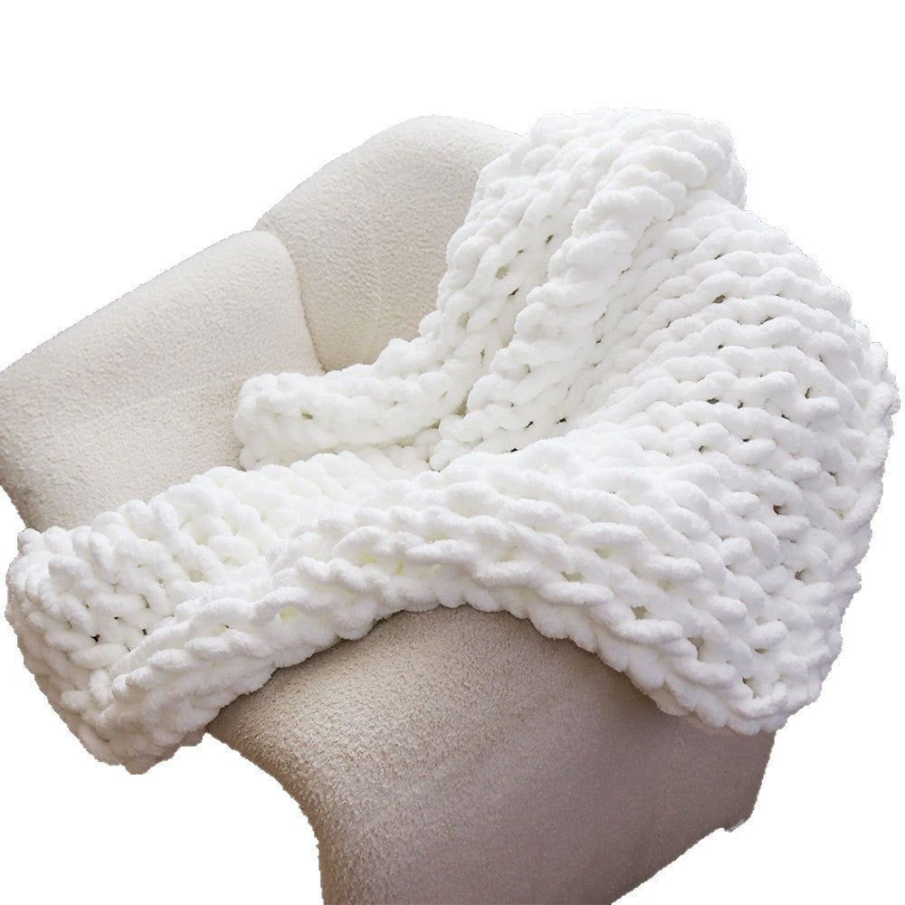 Chunky Chenille Knit Throw Blanket