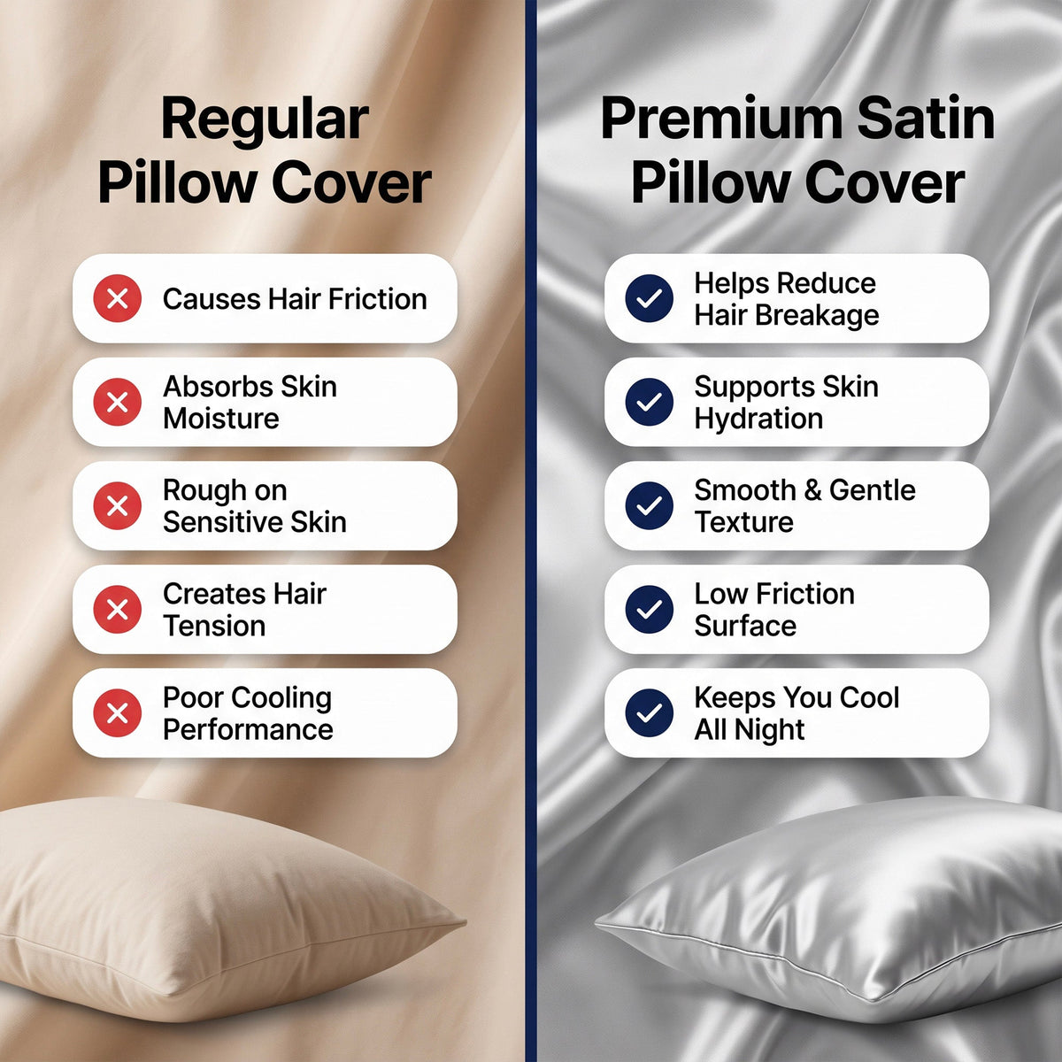 Luxury Silk Pillowcase Pair + 3 Sleep Goodies
