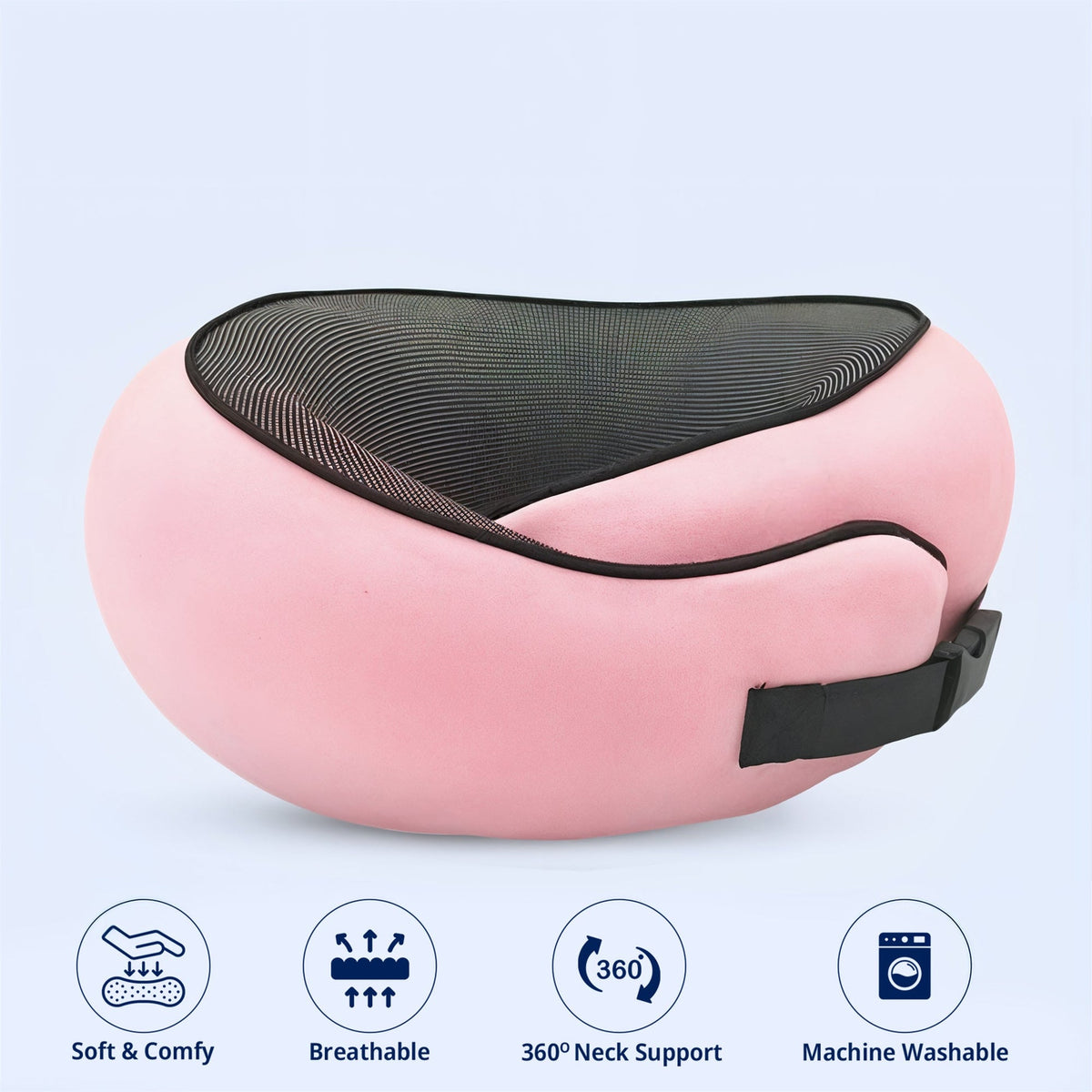 Memory Foam Travel Neck Pillow with Carry Bag