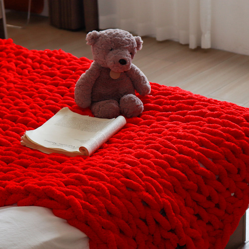Chunky Chenille Knit Throw Blanket
