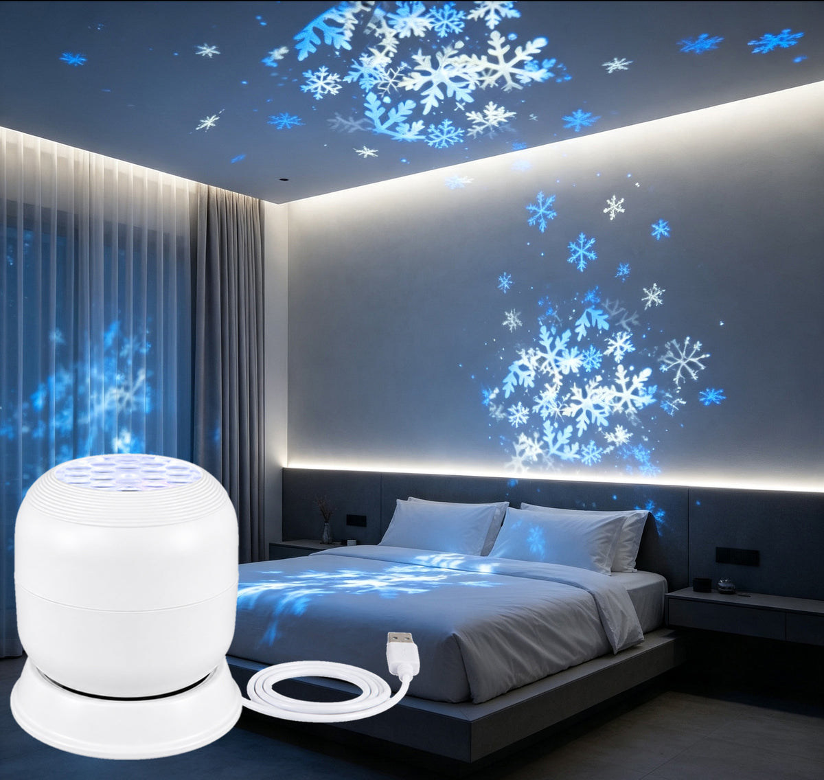 Rotating Ocean and Starry Sky Projector Lamp