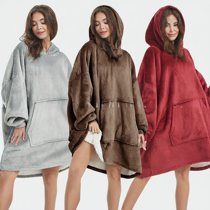 Hooded Sherpa Wearable Blanket