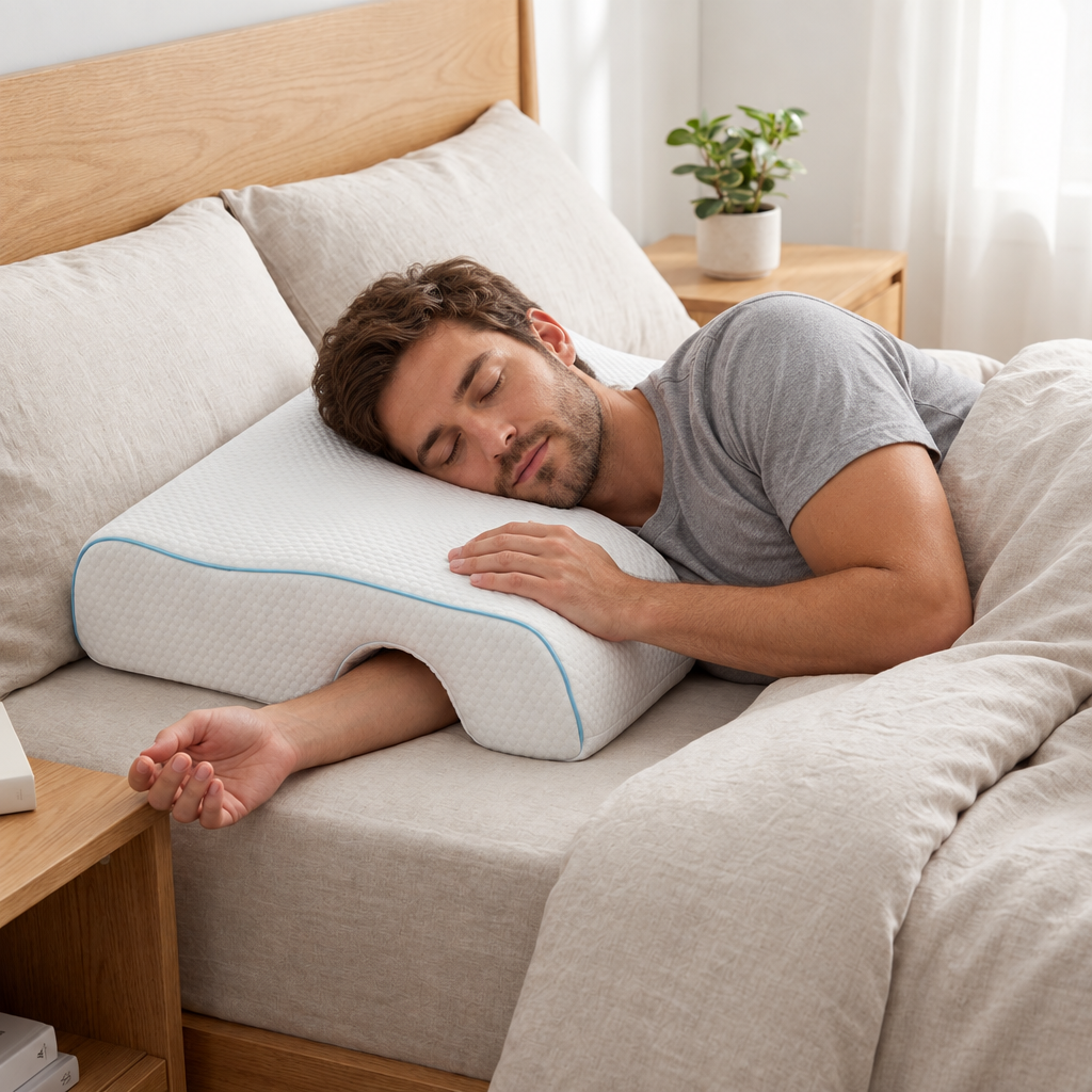 Side sleeping with the Shoulder Relief Pillow
