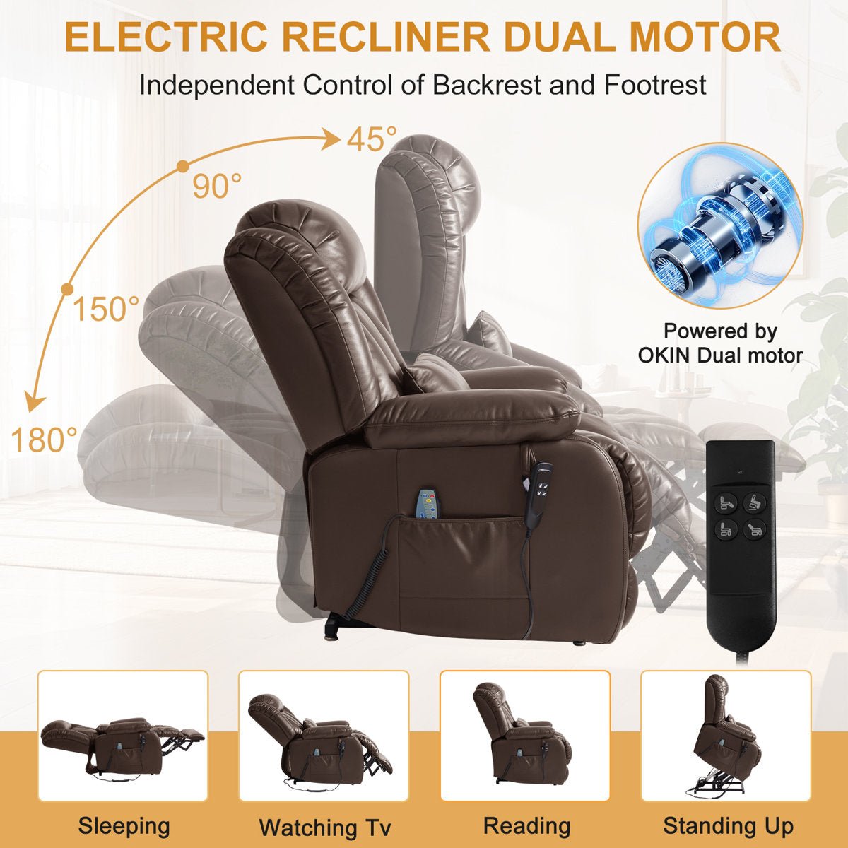 Latitude Run Lay-Flat Power Lift Recliner | Dual Motor, Heat & Massage, 350 lb