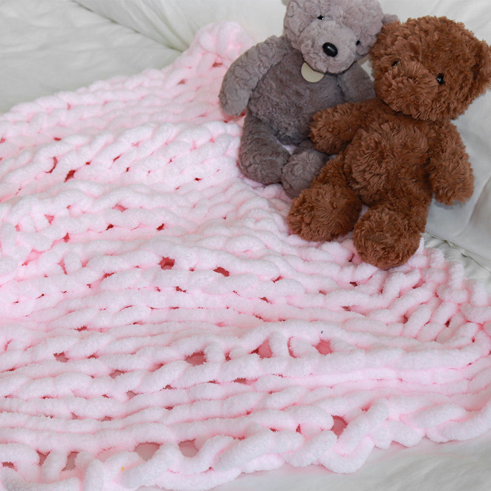 Chunky Chenille Knit Throw Blanket