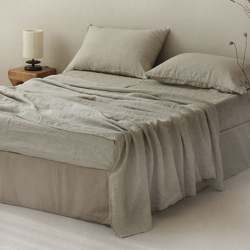Natural Linen Sheet and Duvet Cover Set