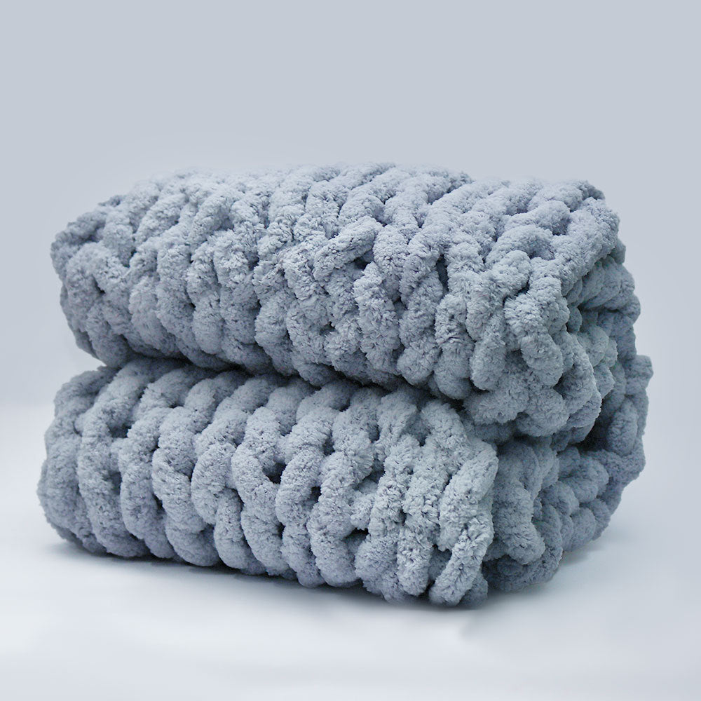 Chunky Chenille Knit Throw Blanket