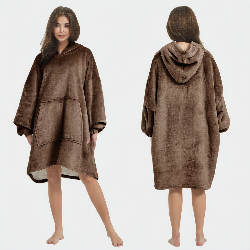 Hooded Sherpa Wearable Blanket