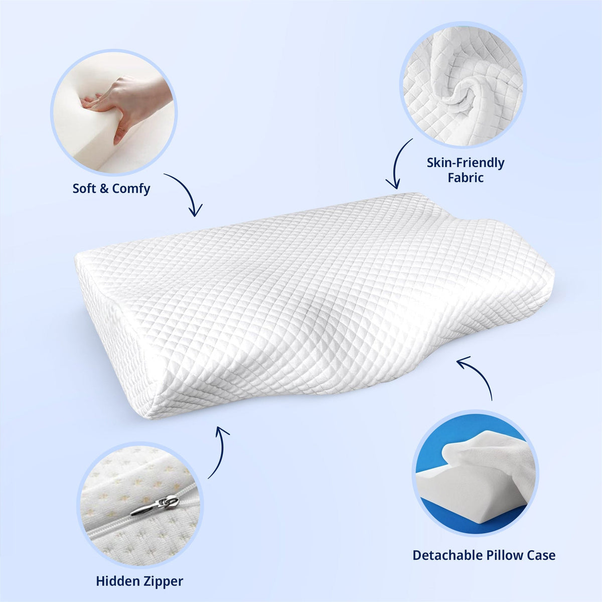 Contoured Memory Foam Cervical Pillow