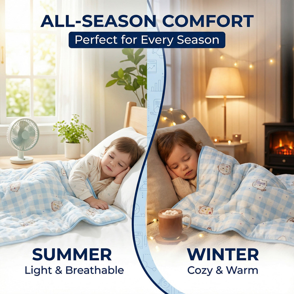 Kids Reversible Cooling Blanket, Buy 1 Get 1 Free
