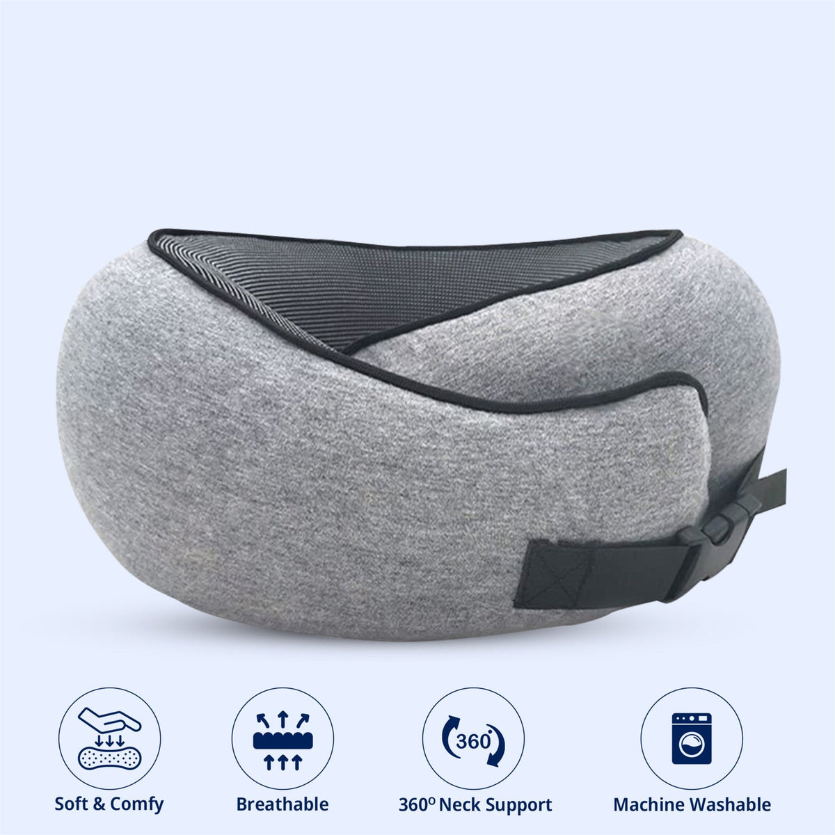 Memory Foam Travel Neck Pillow with Carry Bag