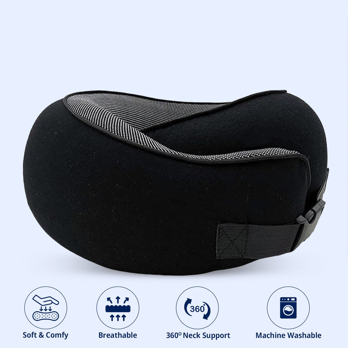 Memory Foam Travel Neck Pillow with Carry Bag