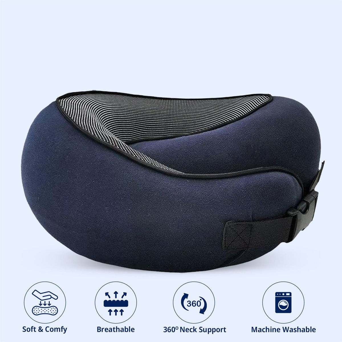 Memory Foam Travel Neck Pillow with Carry Bag