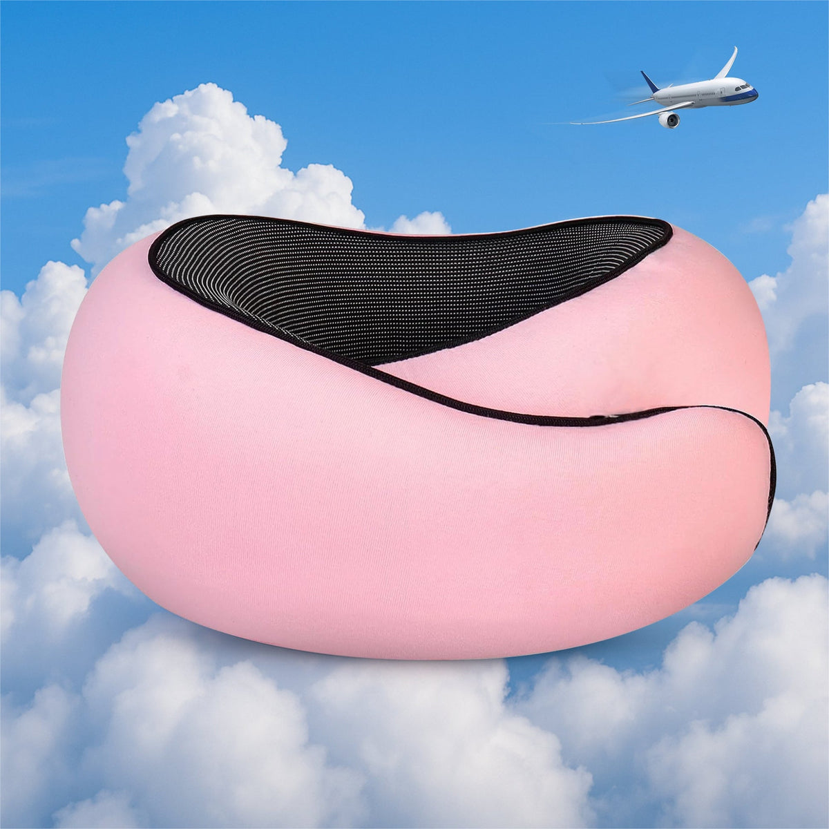 Memory Foam Travel Neck Pillow with Carry Bag