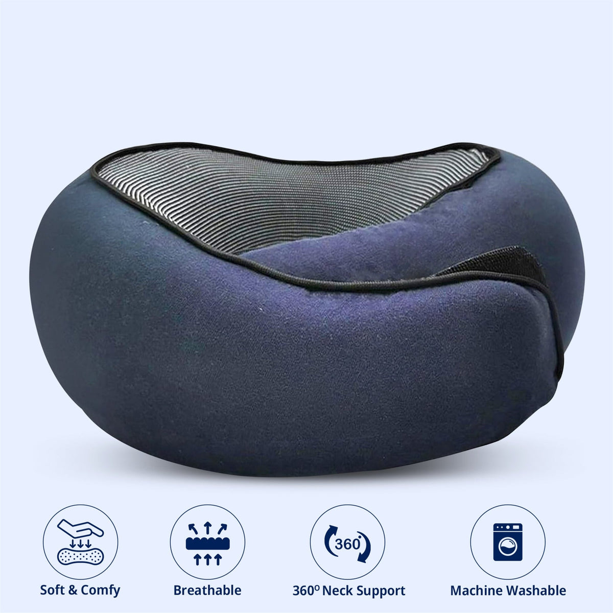Memory Foam Travel Neck Pillow with Carry Bag