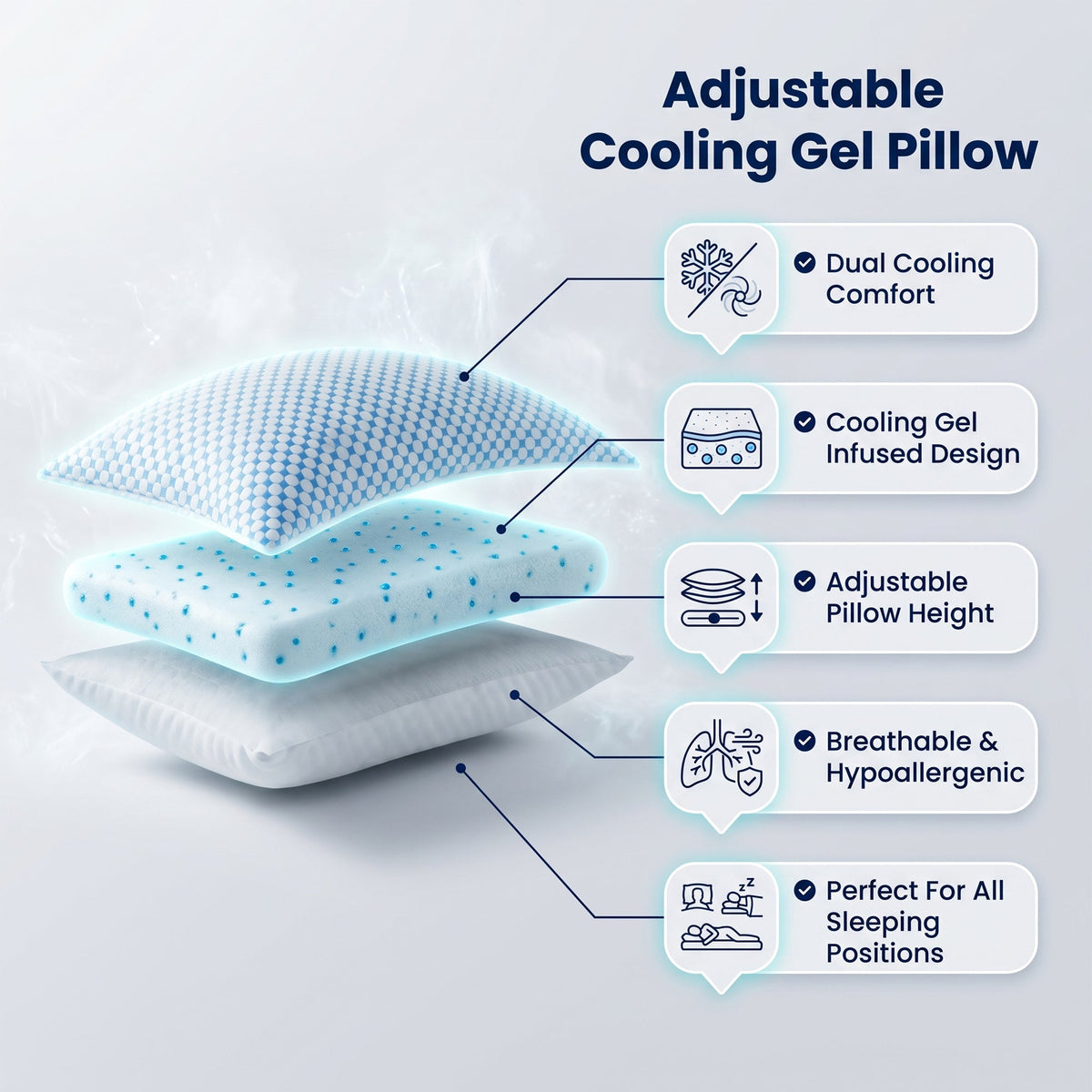 Cooling Gel Infused Memory Foam Pillow