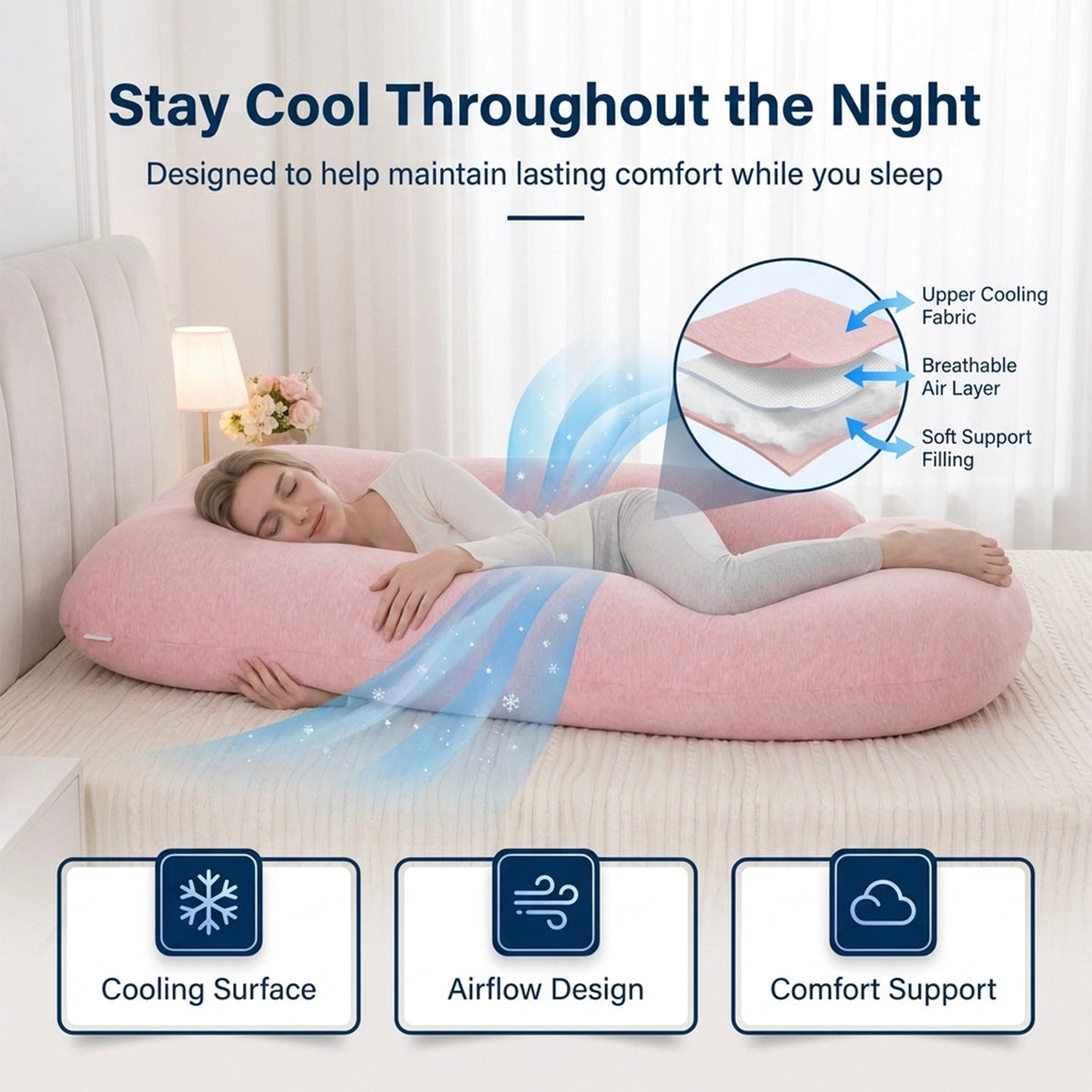 Maternity Cooling Pregnancy Pillow