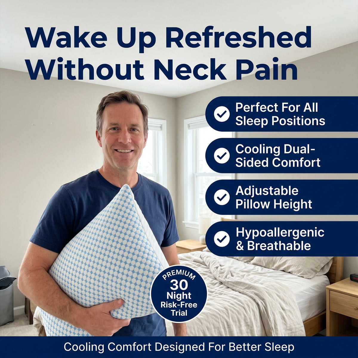 Cooling Gel Infused Memory Foam Pillow
