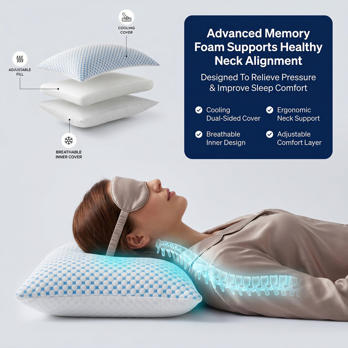 Cooling Gel Infused Memory Foam Pillow