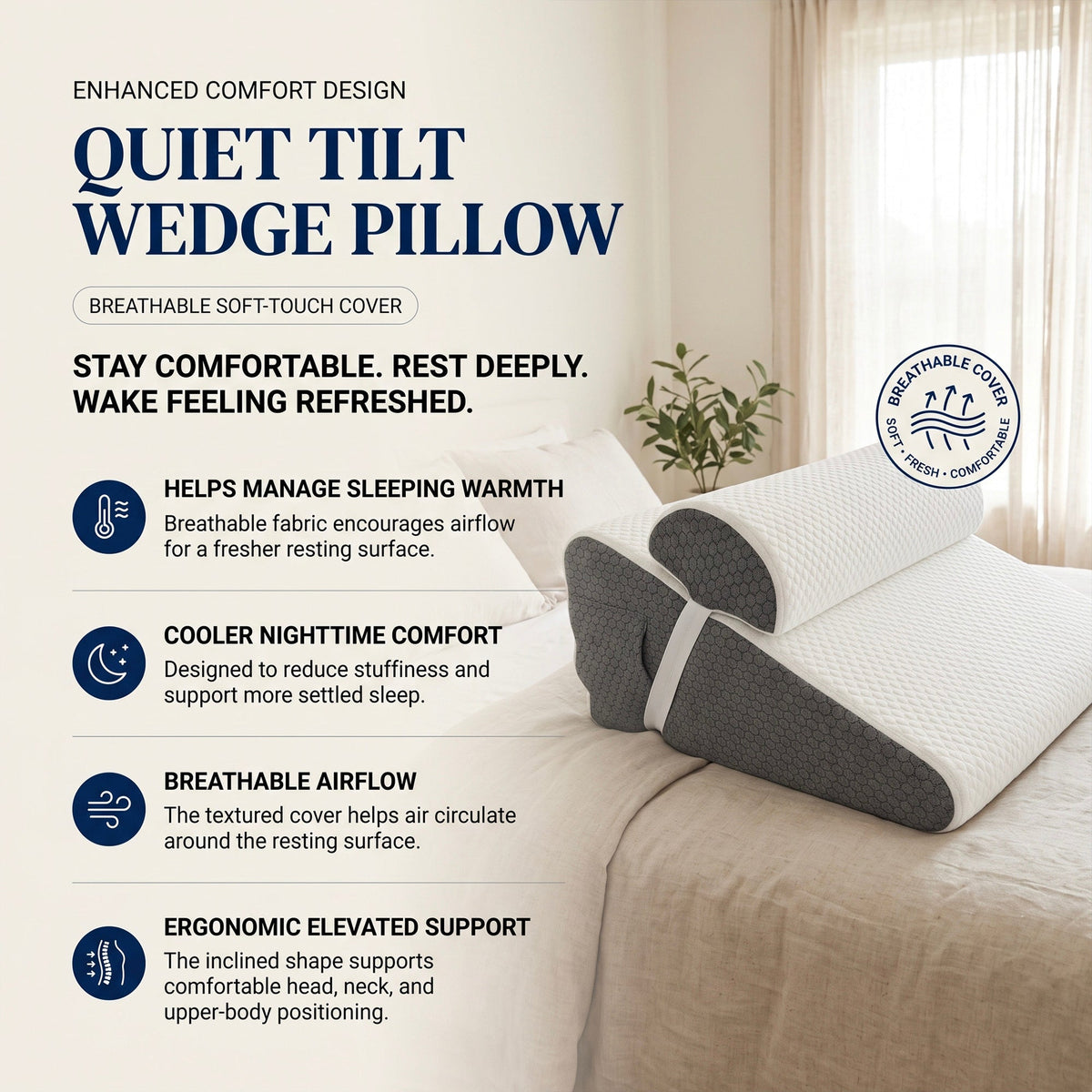 Quiet Tilt Incline Wedge Pillow