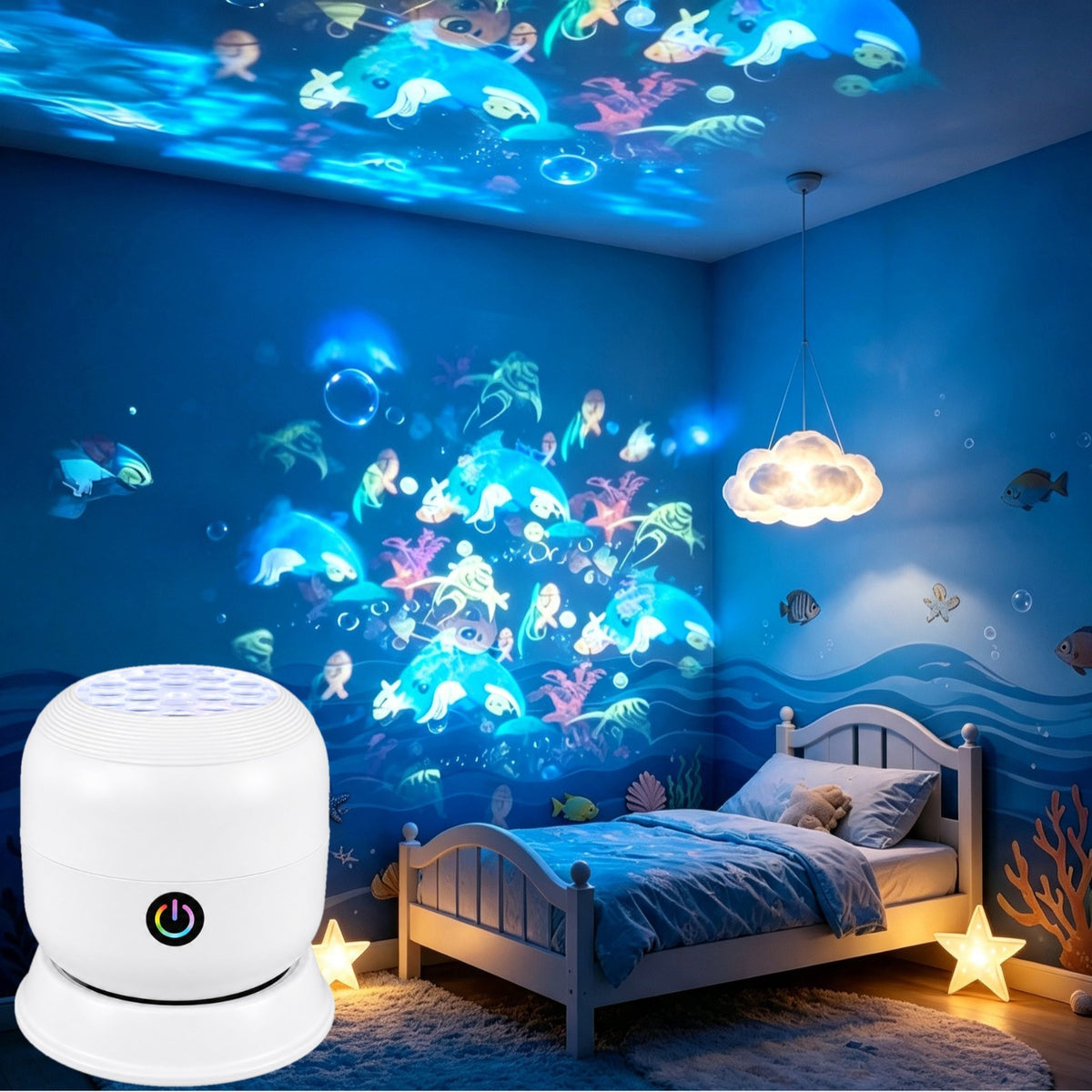 Rotating Ocean and Starry Sky Projector Lamp