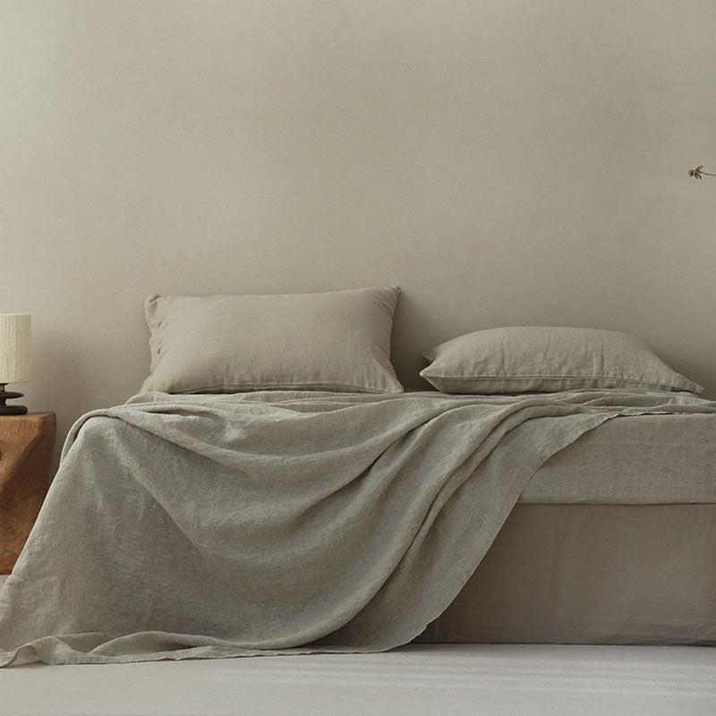 Natural Linen Sheet and Duvet Cover Set
