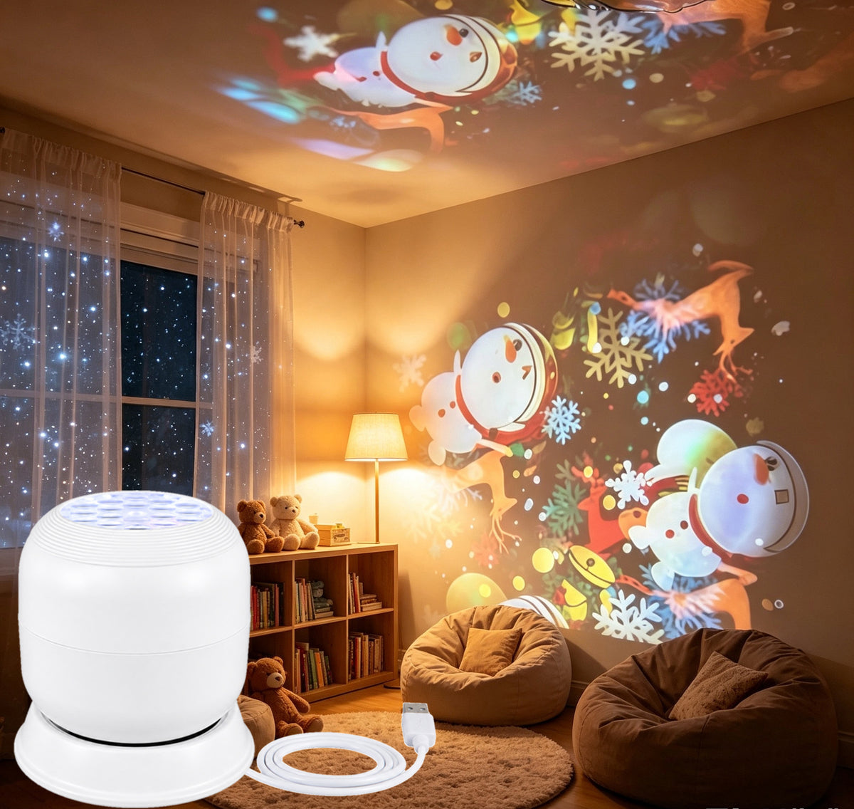 Rotating Ocean and Starry Sky Projector Lamp