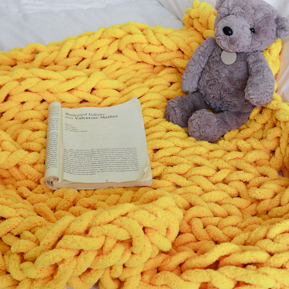 Chunky Chenille Knit Throw Blanket
