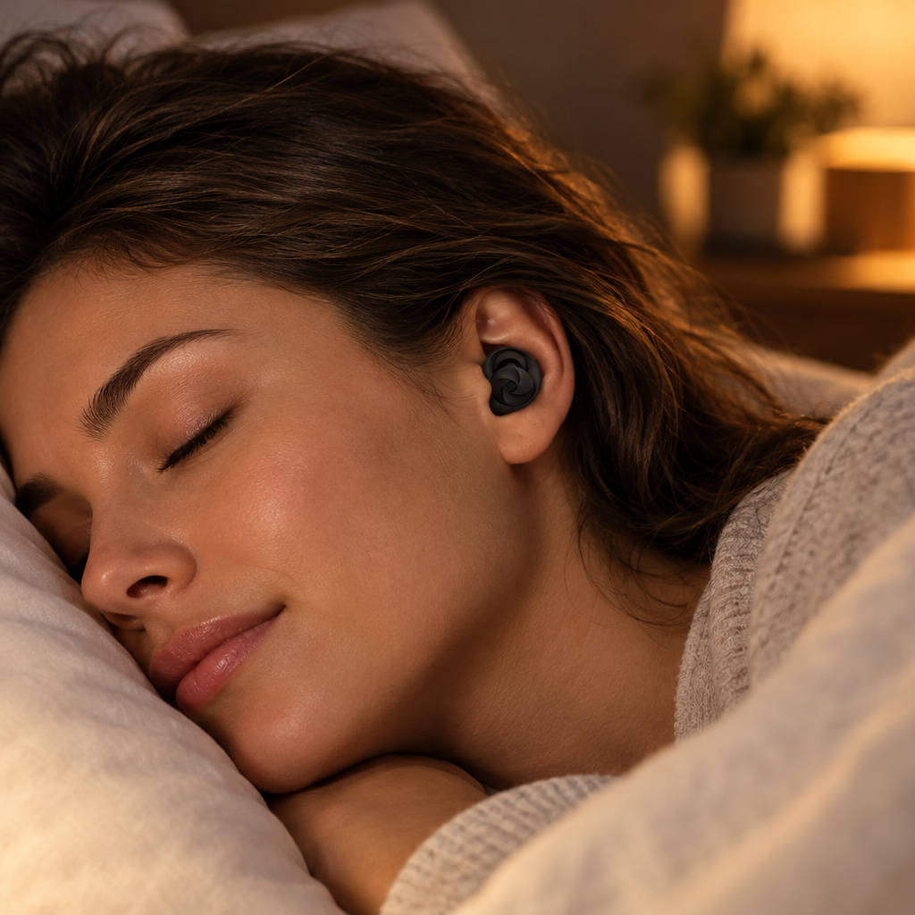 Sleeping with Noise Canceling Sleep Earplugs