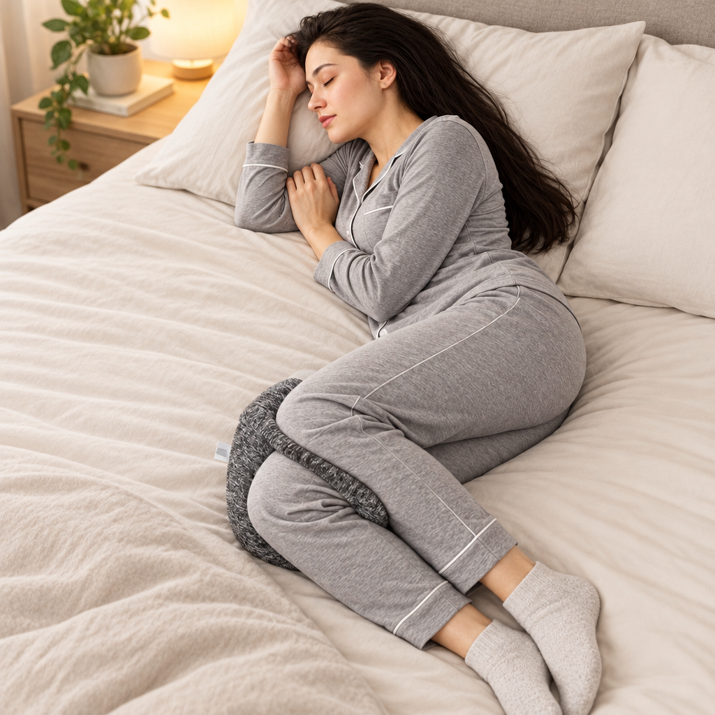 Side sleeping with the Leg & Knee Memory Foam Pillow