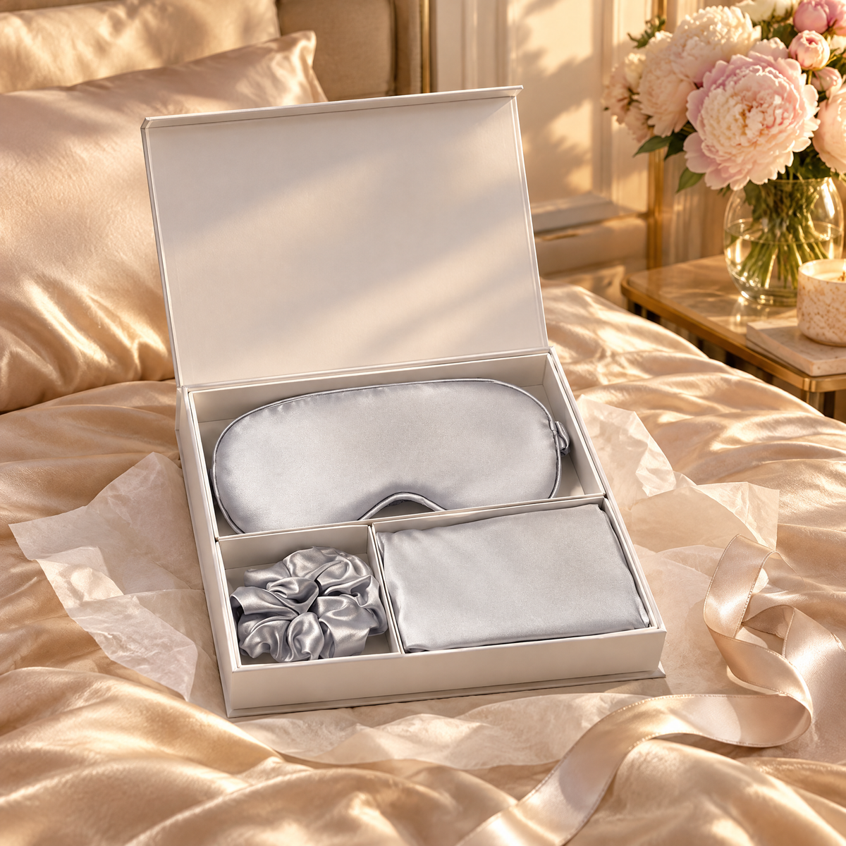 Satin Sleep Gift Set in Silver