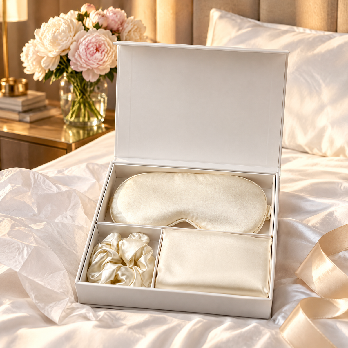 Satin Sleep Gift Set in Beige