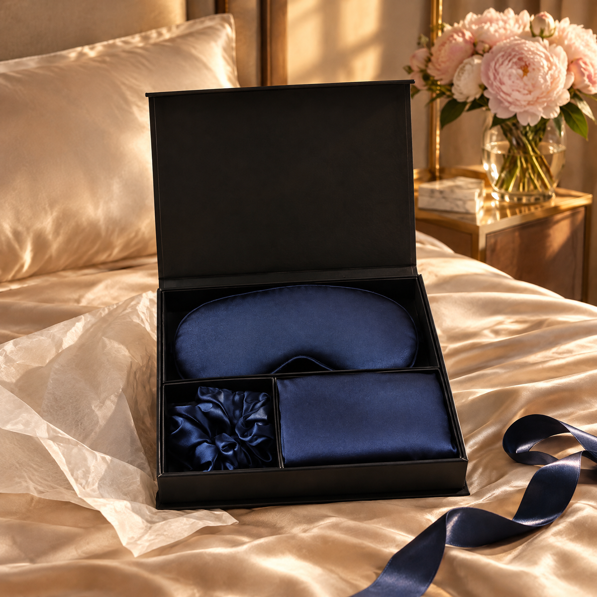 Satin Sleep Gift Set in Navy