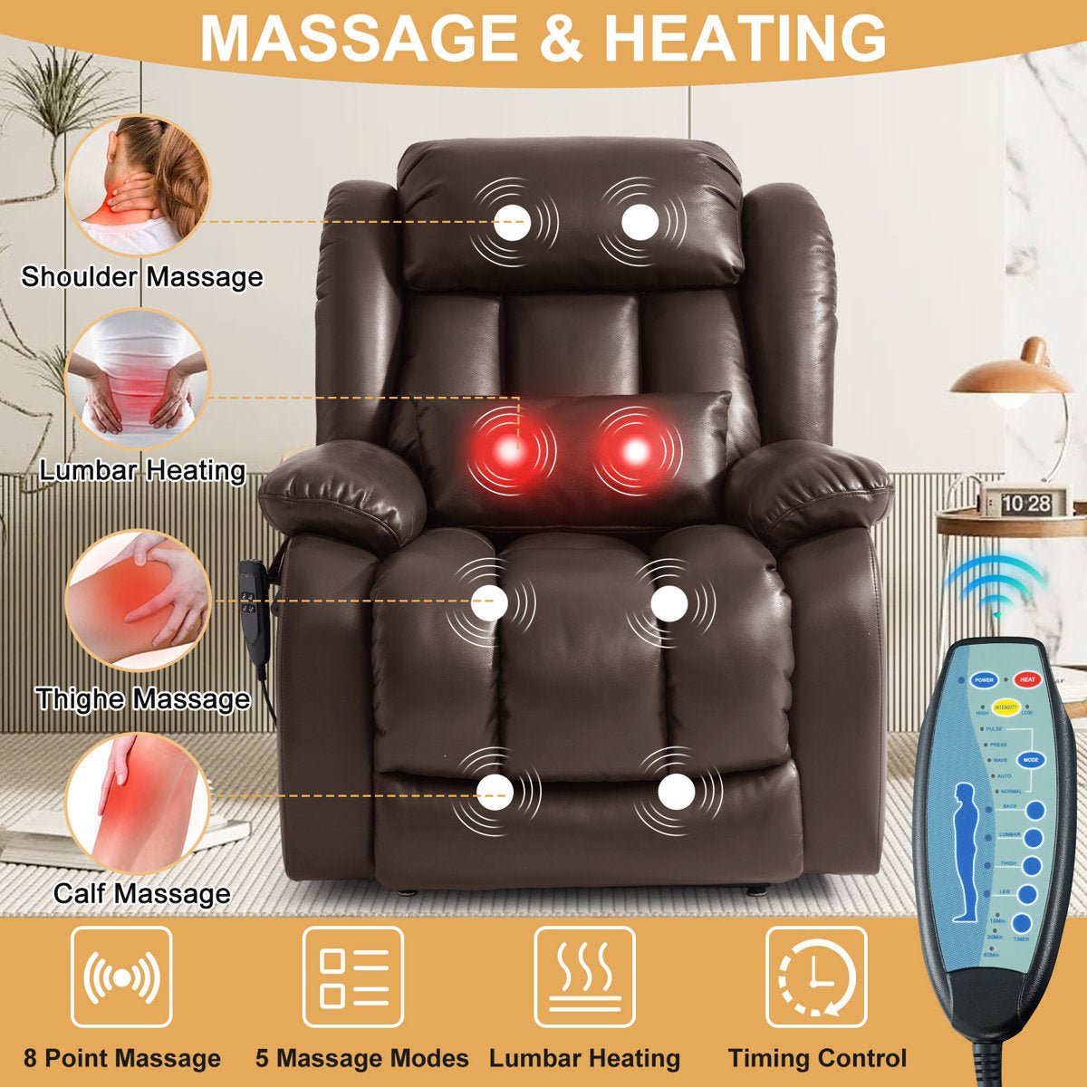 Latitude Run Lay-Flat Power Lift Recliner | Dual Motor, Heat & Massage, 350 lb